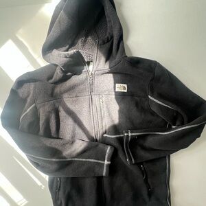 North Face Zip Up Sweater With Hoodie And Inner Sherpa Size XLarge
